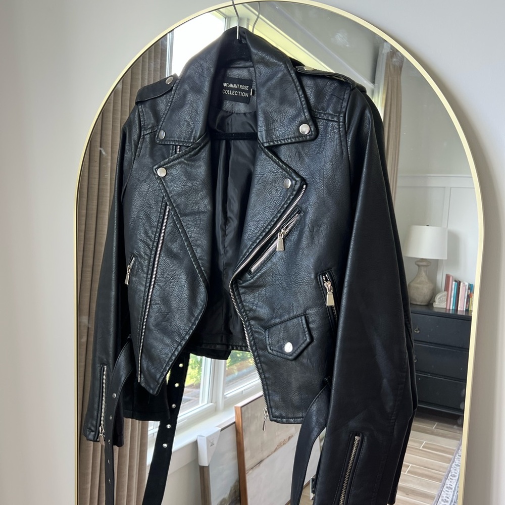 Women's Black Leather Moto Jacket
